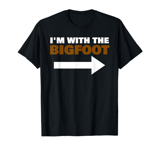 I'm With The Bigfoot Fun Matching Halloween Couple Costume T-Shirt