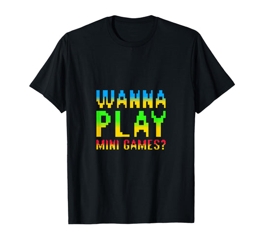 Wanna Play Mini Games? Retro Arcade Gamer Meme Monkey T-Shirt