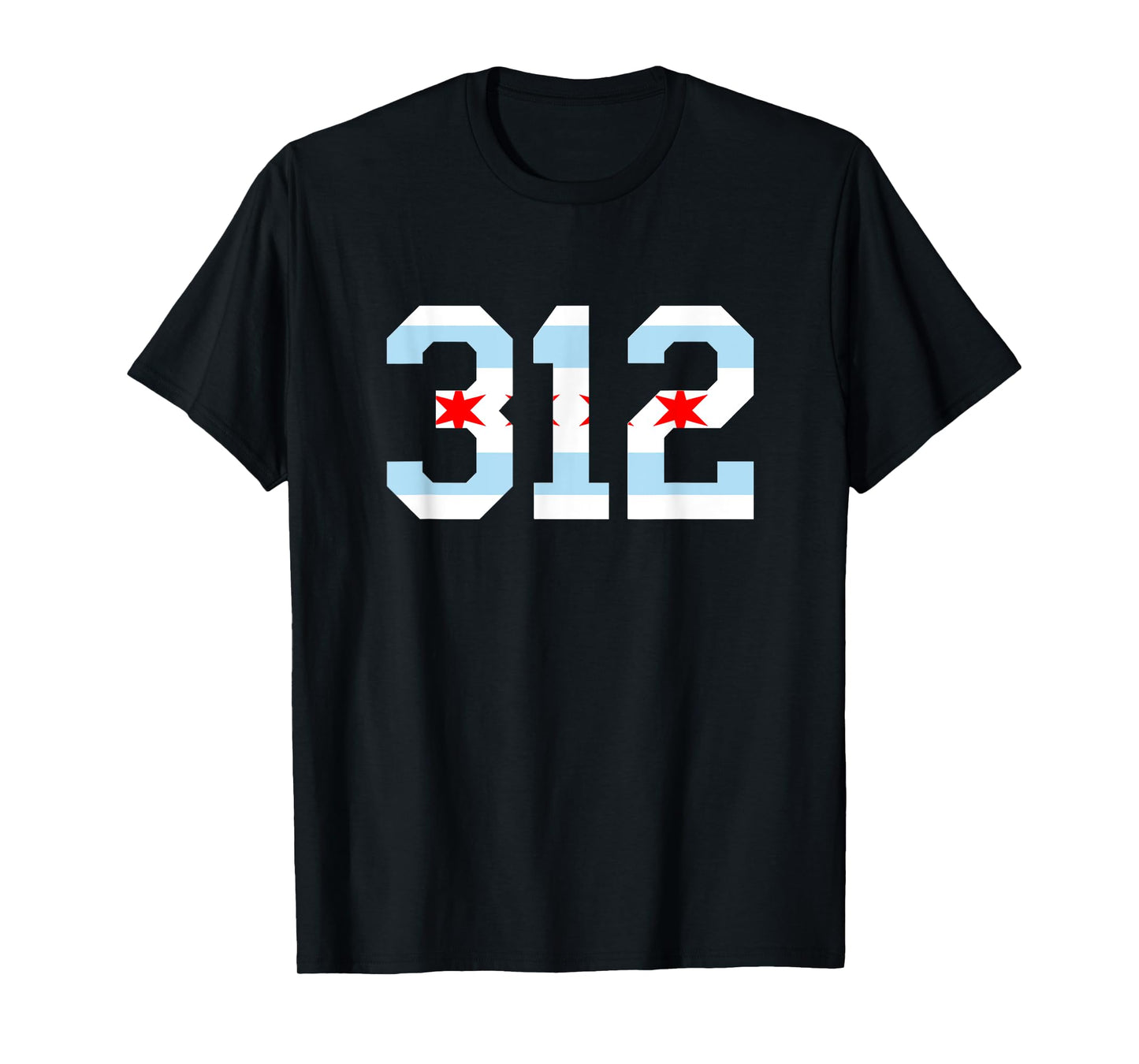 312 Chicago Flag Area Code City Pride T-Shirt