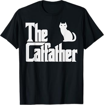 Cat Shirts For Women Men Girls Kids Kitten Gifts The Catfather Fathers Day Cat Dad Pet Owner Gift Men T-Shirt