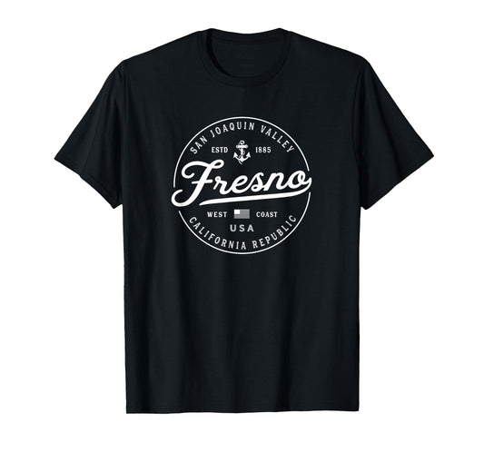 NAUTICAL Anchor Fresno California Travel Vacation T-Shirt