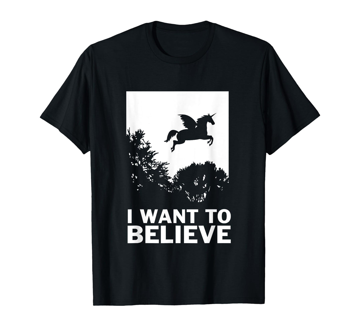I Want To Believe Unicorns T-Shirt - UFO Conspiracy Flying