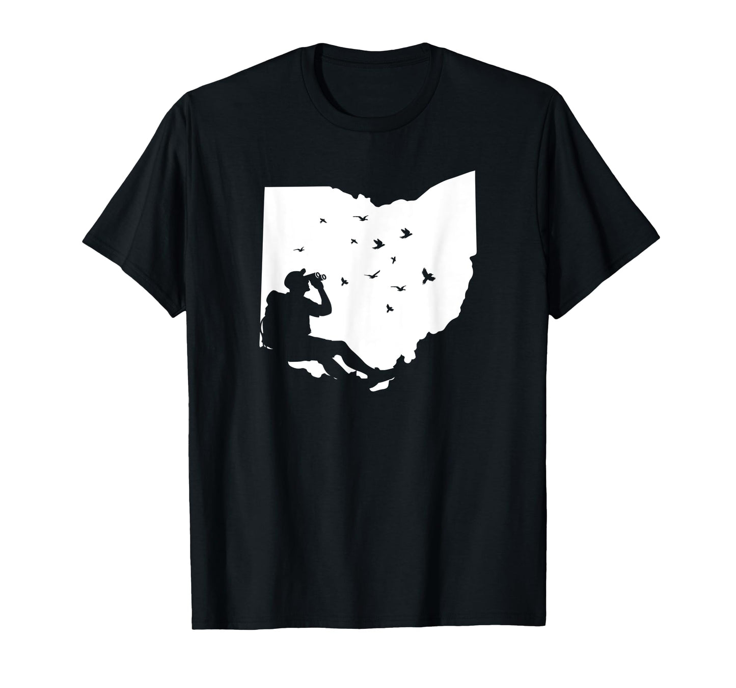 Map Ohio Bird Watching Design Birding Binoculars Birdwatcher T-Shirt