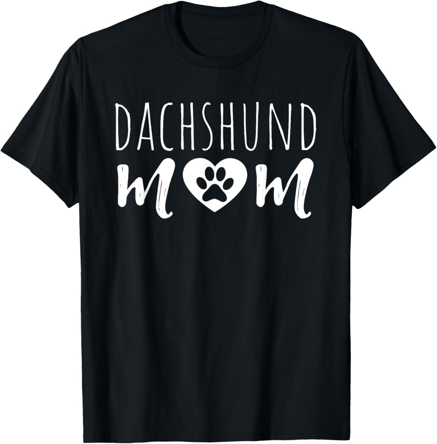 Unisex Adults Kids Dachshund Mom Dog Mother T-Shirt Black Small Modern Classic Round Collar Letter Print Animals Novelty T-Shirt Pull On Short Sleeve T-Shirt