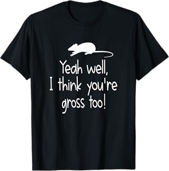 Rat Lovers Shirts and Gifts Hilarious Novelty T-Shirt for Girls, Black, Small