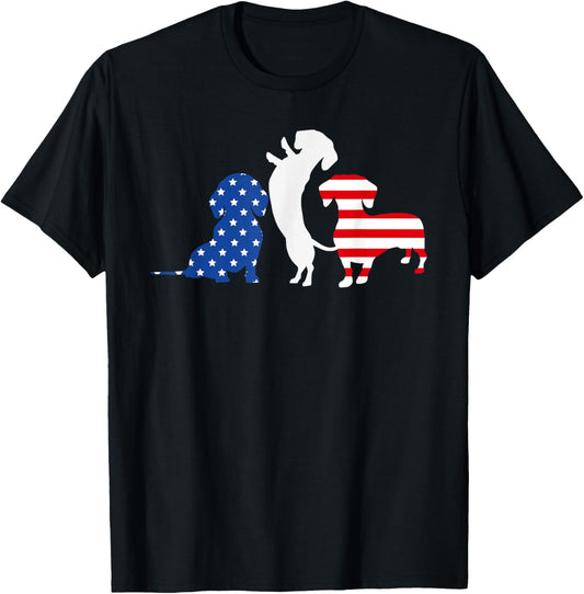 Usa Flag Dachshund Shirt for July 4th Fans T-shirt