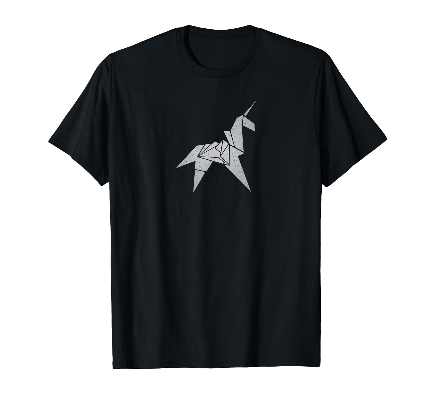 Unrealindeed Unisex-Adults Origami Unicorn Sci-Fi Nostalgia T-Shirt, Black, Small, Short Sleeve