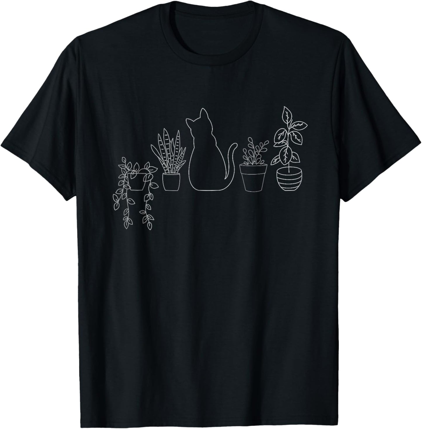 funny cat gardening house plant lovers cute gardener T-Shirt