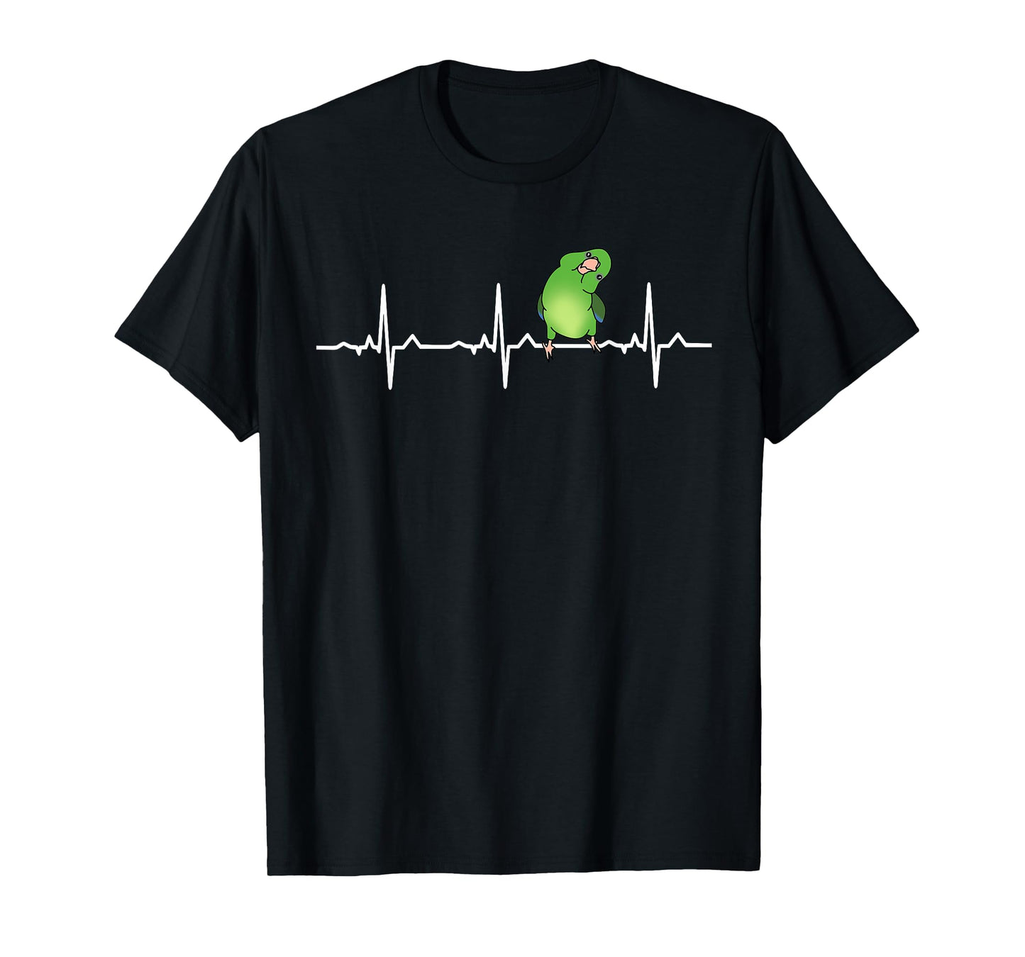 Parrot EKG Green Parrotlet Heartbeat Bird Pulse Line Birb T-Shirt