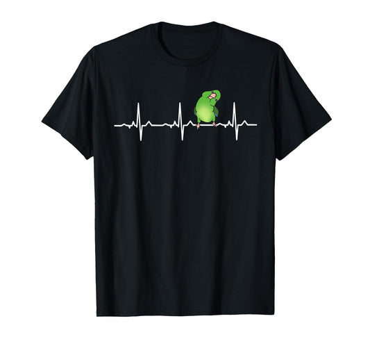 Parrot EKG Green Parrotlet Heartbeat Bird Pulse Line Birb T-Shirt