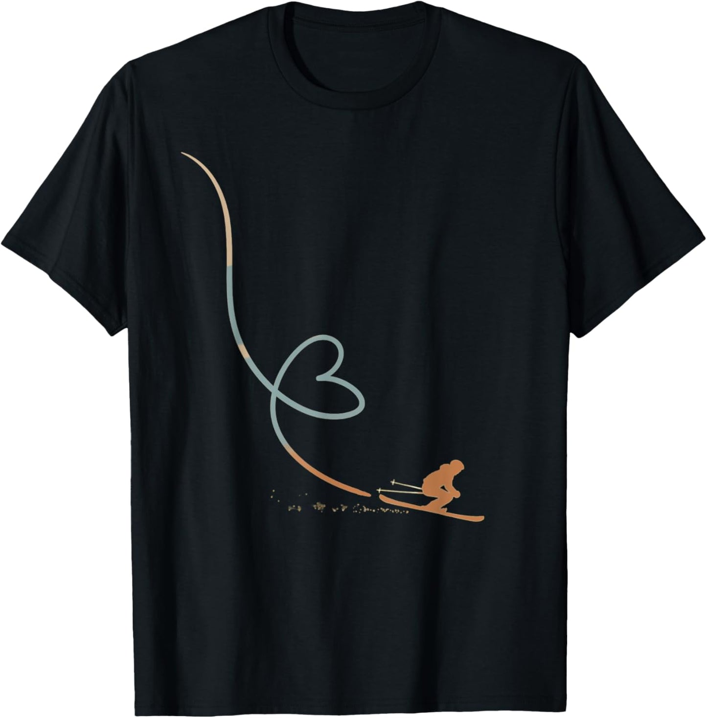 Ski Vintage Heart Graphic tees Funny skiing T-Shirt