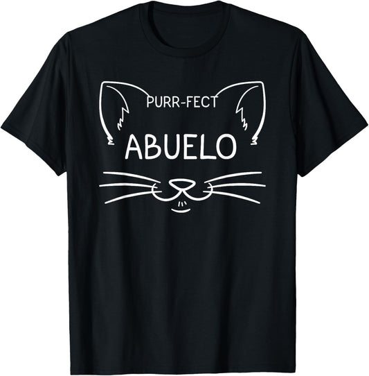 Purr-fect Abuelo Funny Cat Lover Grandfather Kitty Owner T-Shirt