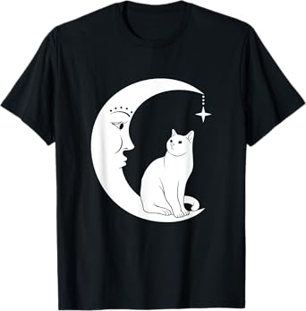 Moon Cat Men Women Kids T-Shirt