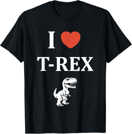 Cute little minimalist tyrannosaurus dinosaur i love t-rex T-Shirt