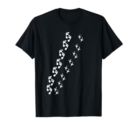 Farm Bird Chicken Footprint Human Footprint Human Chicken T-Shirt
