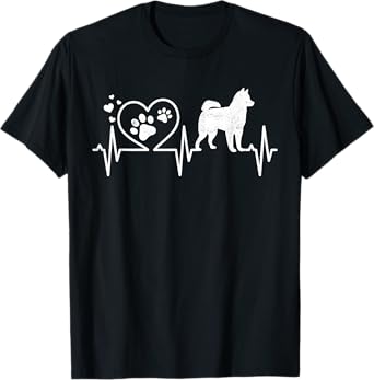 Alaskan Klee Kai Mom Mama Dad Heartbeat Dog Heart Gift T-Shirt