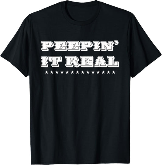 Rabbit Peepin' It Real Easter Funny Novelty T-Shirt