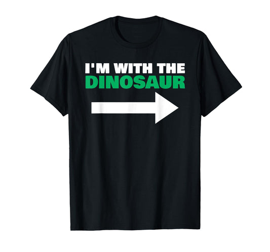 I'm With The Dinosaur Fun Matching Halloween Couple Costume T-Shirt