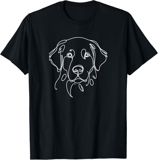 Minimalist Dog Line Art Golden Retriever Lovers T-Shirt