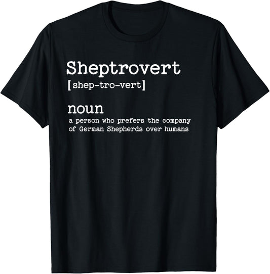 Unisex-Adult Funny German Shepherd Dog T-Shirt, Black, Small, Short Sleeve, Crew Neck, Polyester 100%
