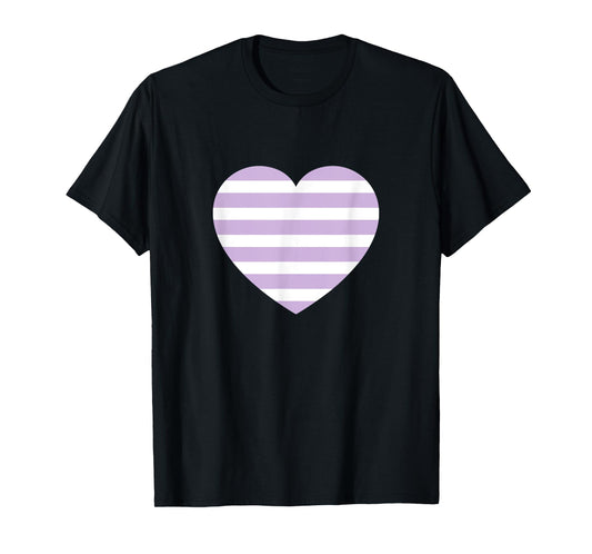 Cute Retro Lavender Mist Stripes Classic Minimalist Graphic T-Shirt