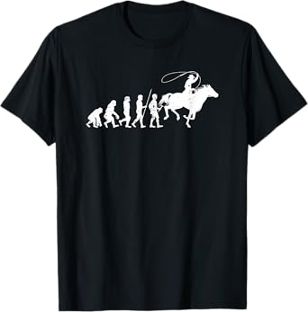 Evolution of Roping Rodeo Western Horse | Rodeo Cowboy T-Shirt