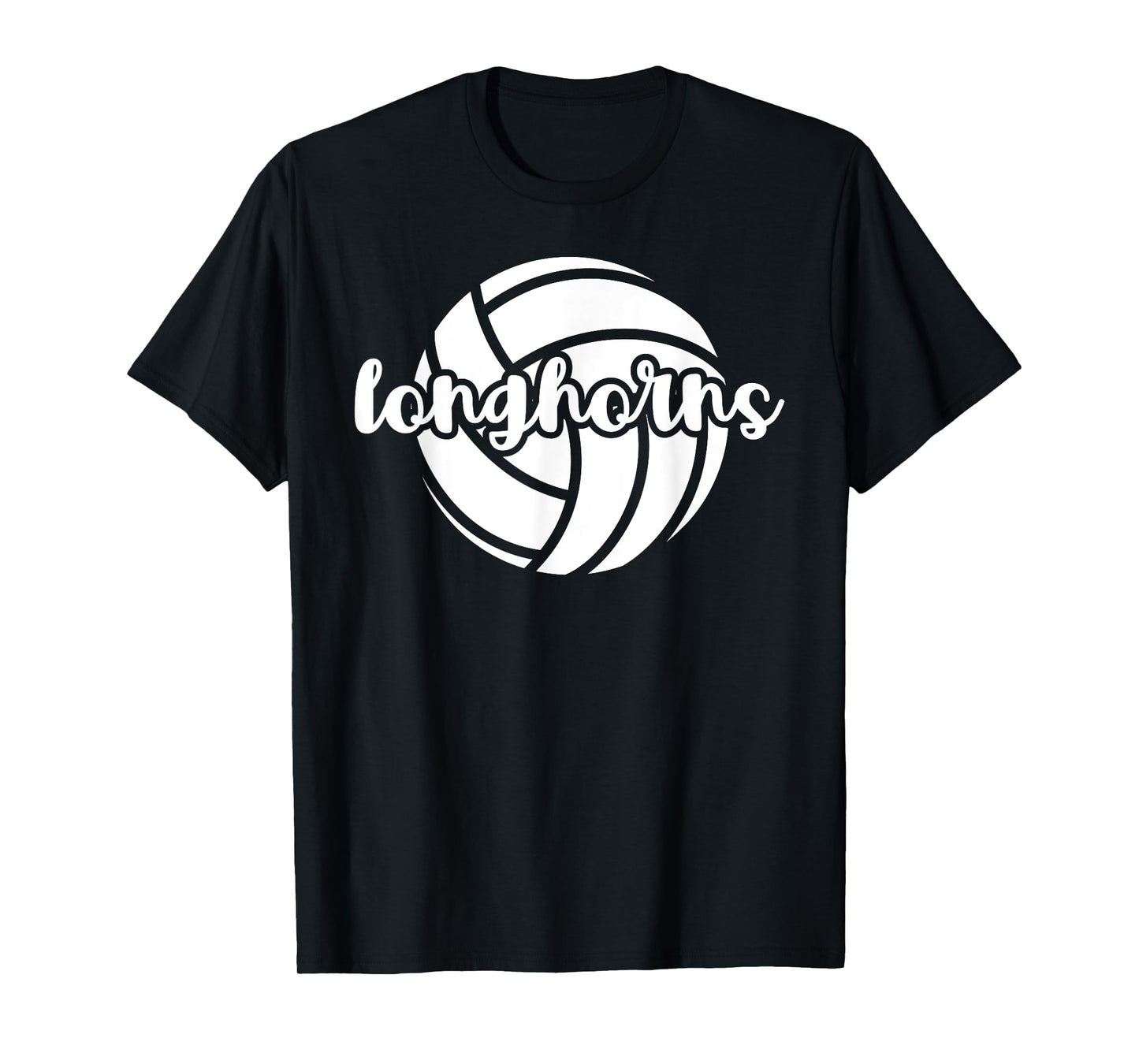 Longhorns Volleyball Team Mascot School Spirit Game Night T-Shirt