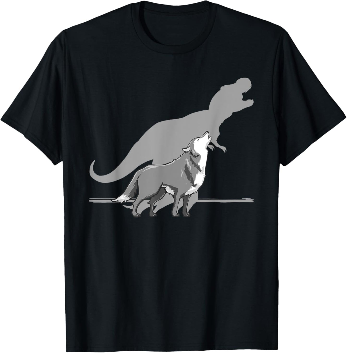 Howling Wolf T Rex Dinosaur Cute animal Kids Birthday Gift T-Shirt