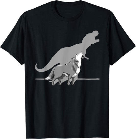 Howling Wolf T Rex Dinosaur Cute animal Kids Birthday Gift T-Shirt