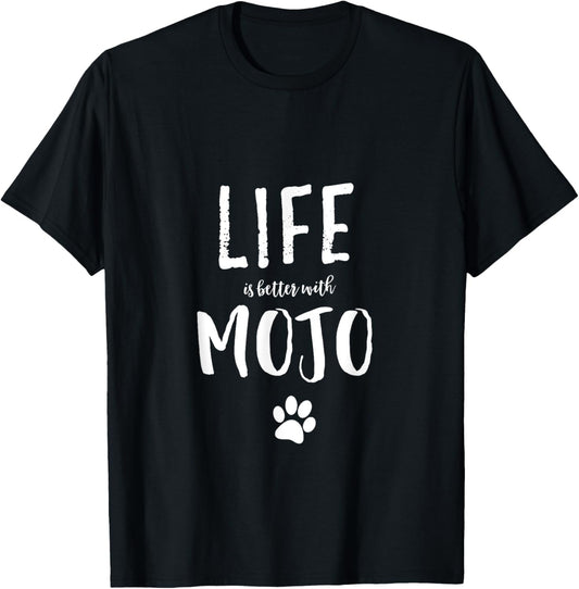 Mojo Cat Name T-Shirt Gift Shirt T-Shirt - Black, Small, Unisex - Perfect for Cat Lovers with a Named Mojo