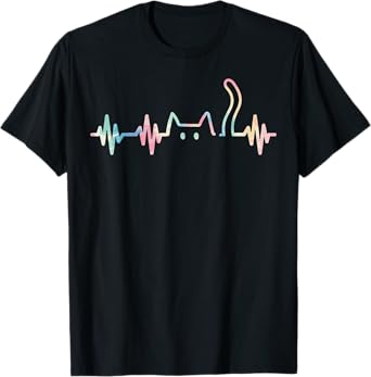 Cat Heartbeat Cute Kitten Kitty Pulse Women Girls Kids Men T-Shirt