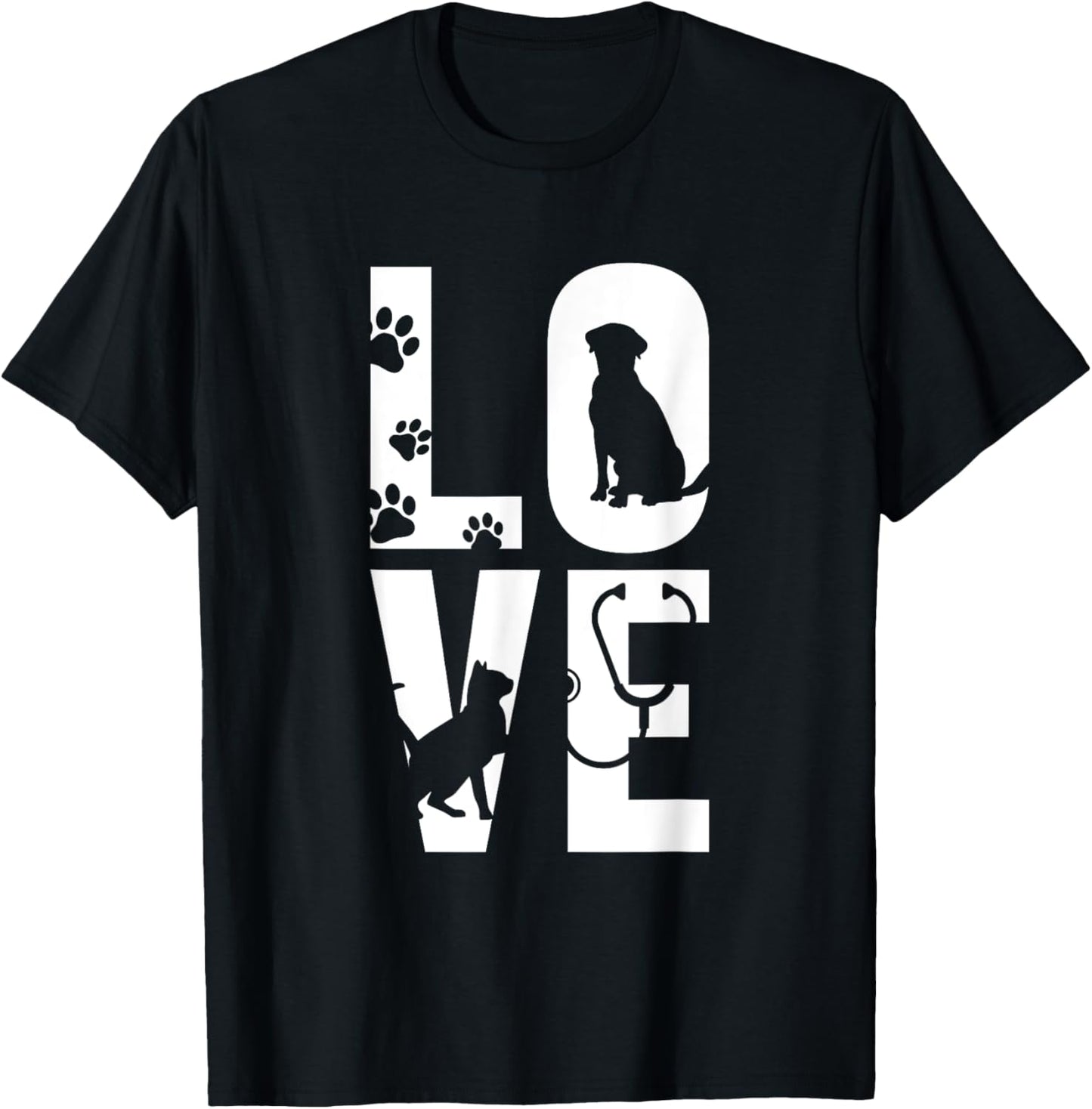 Cute Vet Tech LVT Love Animals Veterinary Technician Dog Cat T-Shirt