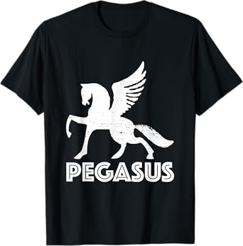 White Pegasus T Shirt Distressed Magic Unicorn Horse Galaxy T-Shirt