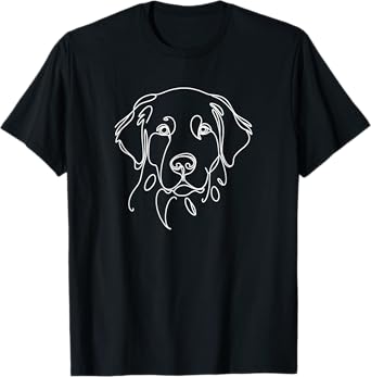 Minimalist Dog Line Art Golden Retriever Lovers T-Shirt