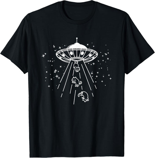 Funny UFO Cat, Aliens , Cat, Cat Mom, Cat Dad, Cat Lovers T-Shirt