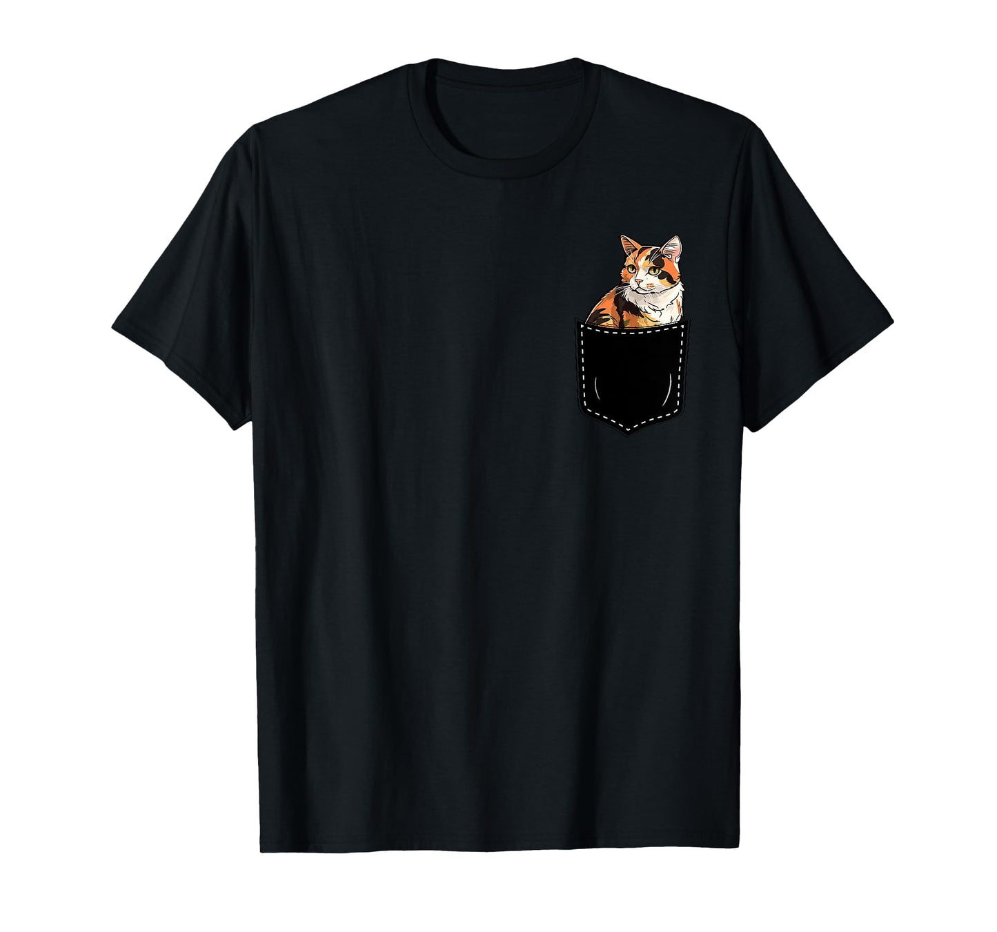 Calico Cat Kitten in Pocket Cute Calico Cat Lovers T-Shirt for Men Women Girls Kids