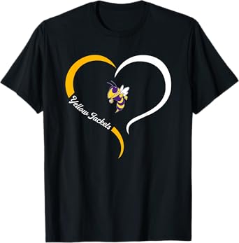 Greenville Yellow Jackets Logo Half Heart Slogan HS T-Shirt