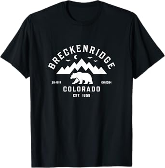 Breckenridge CO Bear Mountain Hiking Modern Souvenir Gift T-Shirt