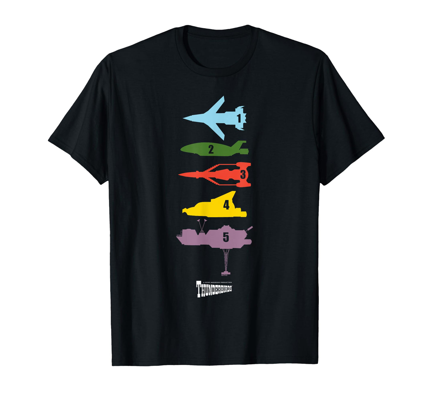 Thunderbirds 1–5 Colour Silhouettes T-Shirt
