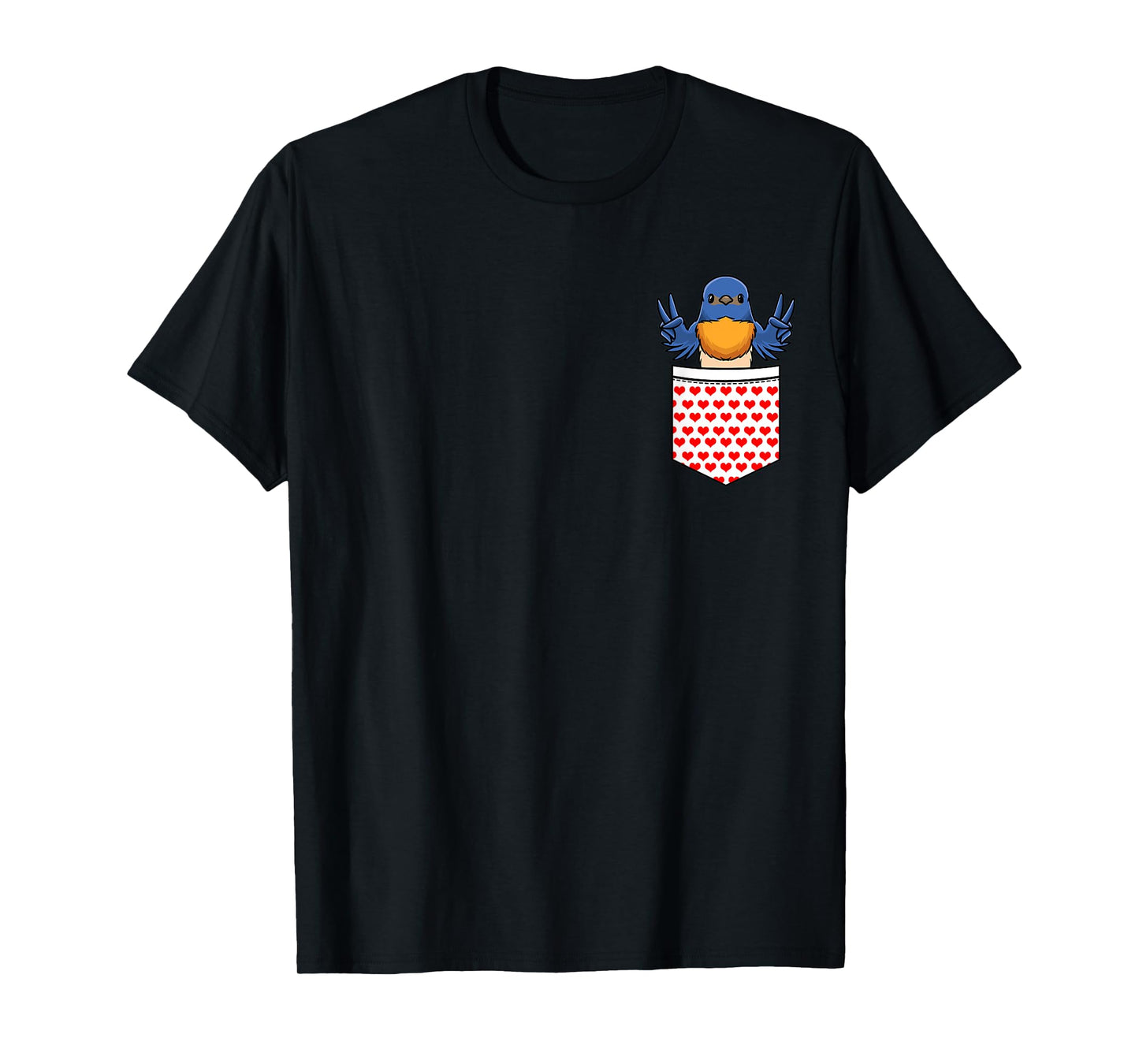 Bluebird Bird In Pocket T-Shirt