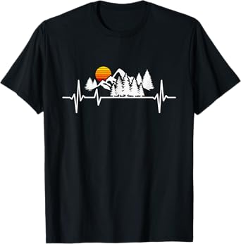 Trees Wildlife Nature Mountains Heartbeat Forest T-Shirt