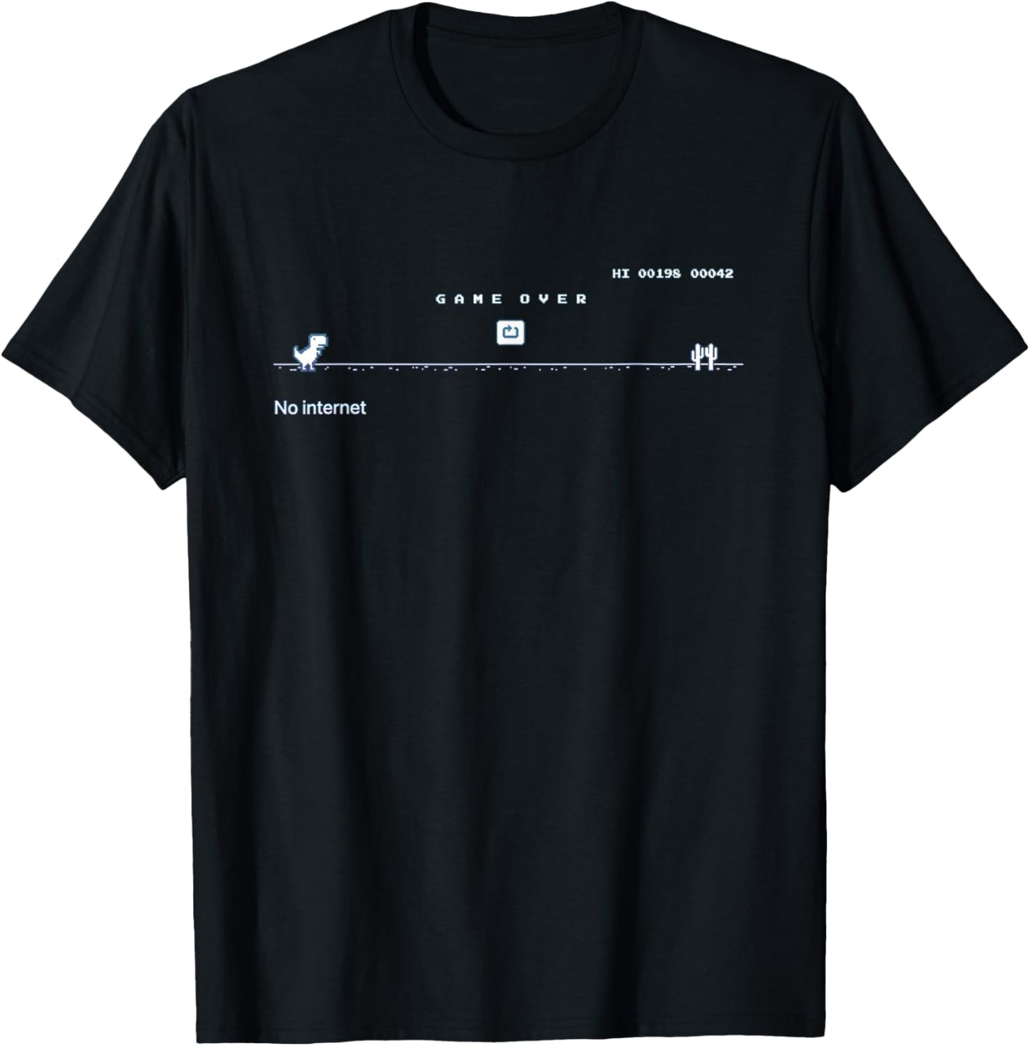 All Things Geek by MCMA No Internet Dinosaur Graphic Design T-Shirt
