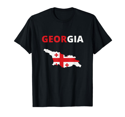 GEORGIA EUROPEAN COUNTRY FLAG AND MAP T-Shirt