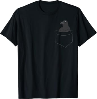 Crow In A Pocket Funny Pocket Crows Raven In Pocket T-Shirt
