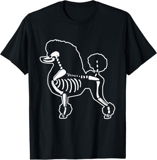 Funny Poodle Dog Skeleton Halloween Doodle Dogs Lover Owner T-Shirt
