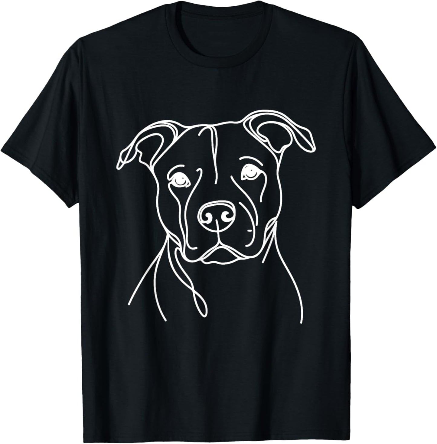 Line Art Dad Mom Dog - Pitbull T-Shirt