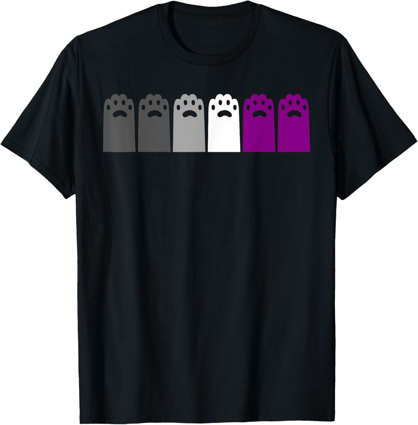 Minimalist Cat Paw Ace Pride Asexuality LGBTQ Plus Statement T-Shirt