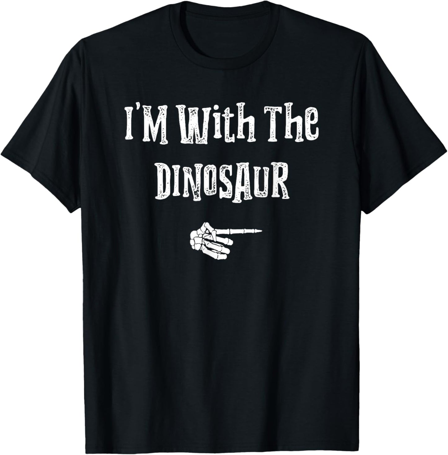 I'm With Dinosaur Halloween Costume Funny Couples Matching T-Shirt