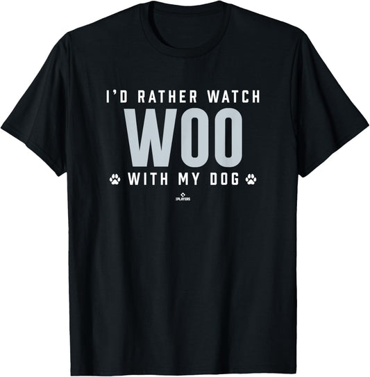 With My Dog Bryan Woo Seattle Baseball MLBPA T-Shirt
