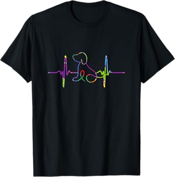 Dog Lover | Pet Parent | Heartbeat T-Shirt for Men Women Kids
